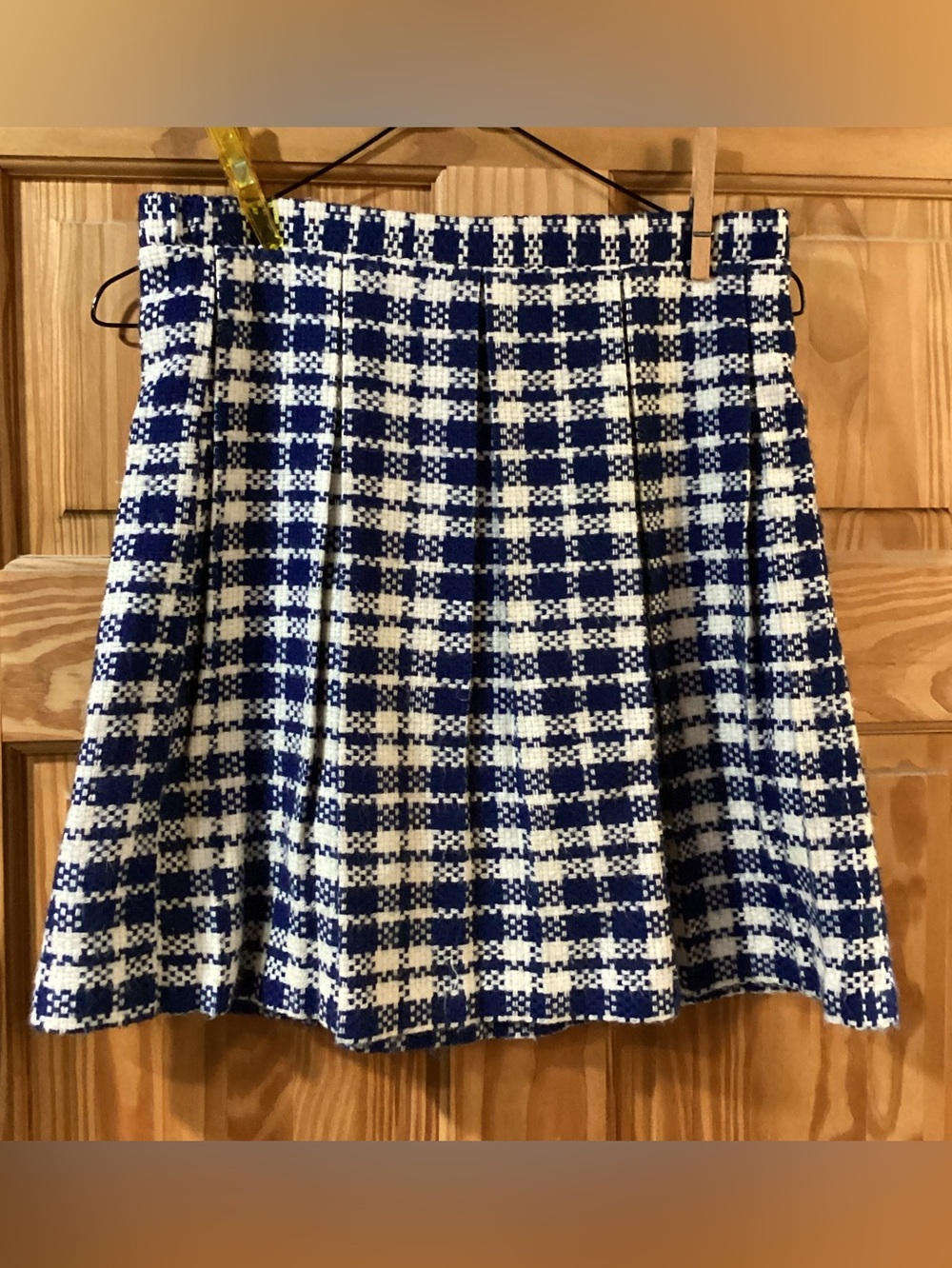 Girls Vintage Blue and White Checkered Shirt - size unknown- woven fabric